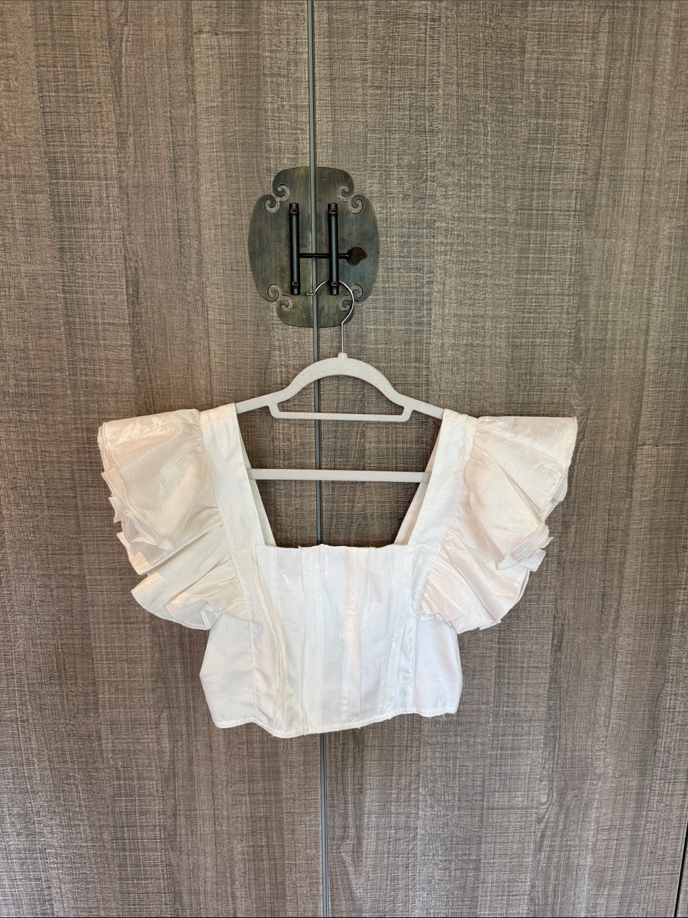 Sofie The Label Ruffle Sleeve Square Neck Crop Top - Picture 10 of 17